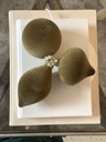 Set de 3 ornamentos velvet verdes