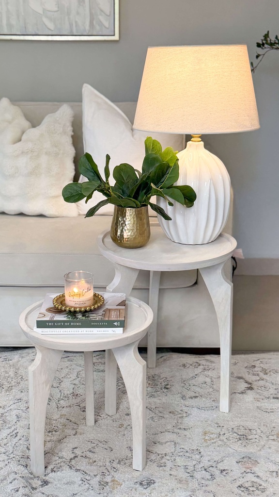 Set de 2 mesas redondas de madera