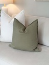 Forro de cojin verde oliva con orilla