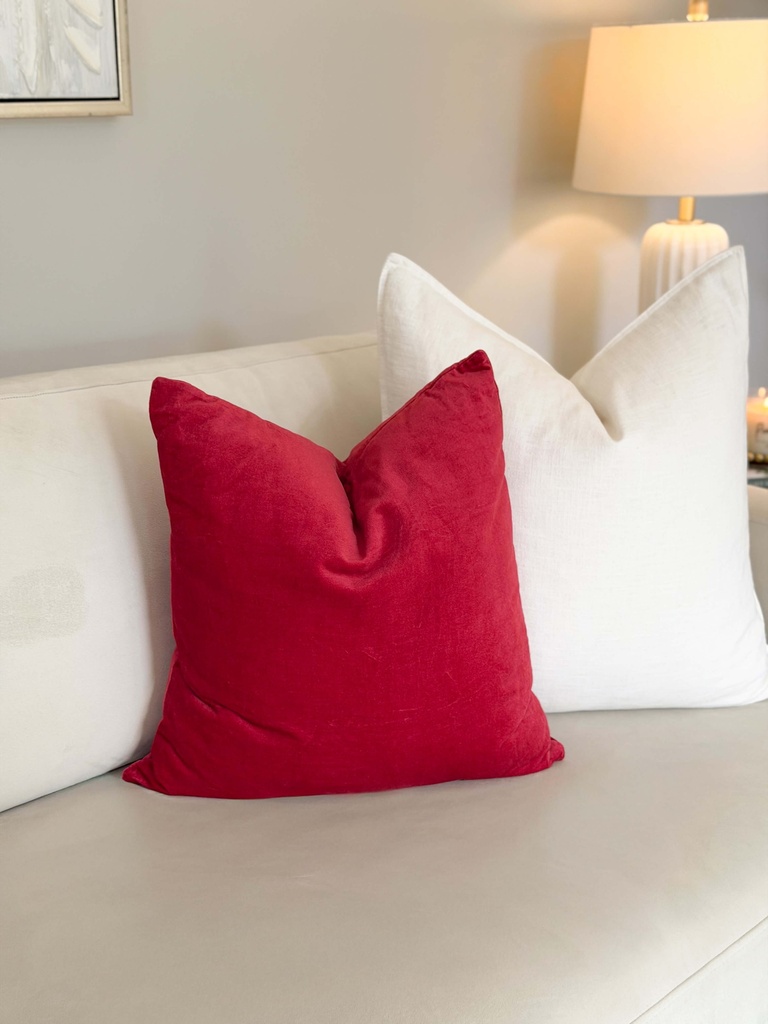 Forro de cojin rojo terciopelo
