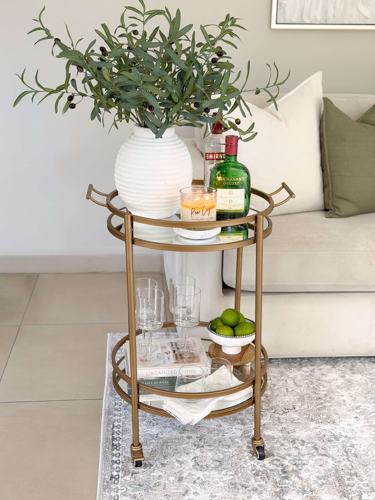 Carrito bar espejado dorado quemado