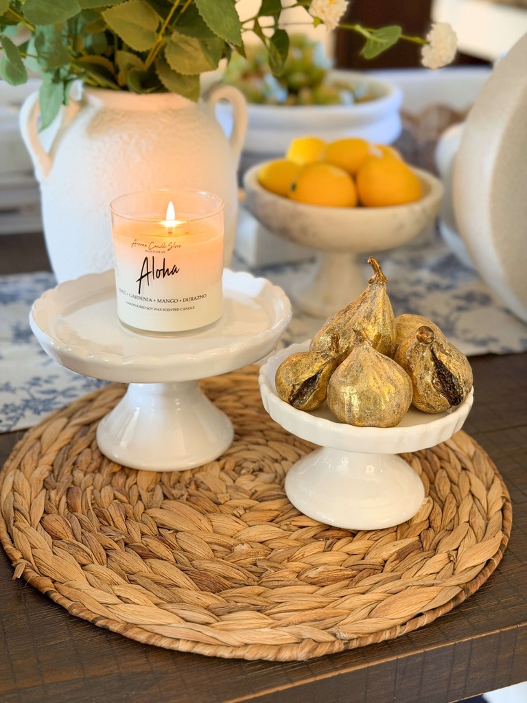 Cake stand de ceramica scalloped (2 Tamaños)