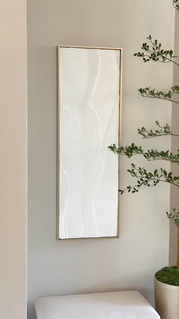 Cuadro Rectangular blanco con textura