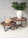 Set de 2 cake stand scalloped de madera