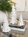 Set de 3 arbolitos blancos de ceramica