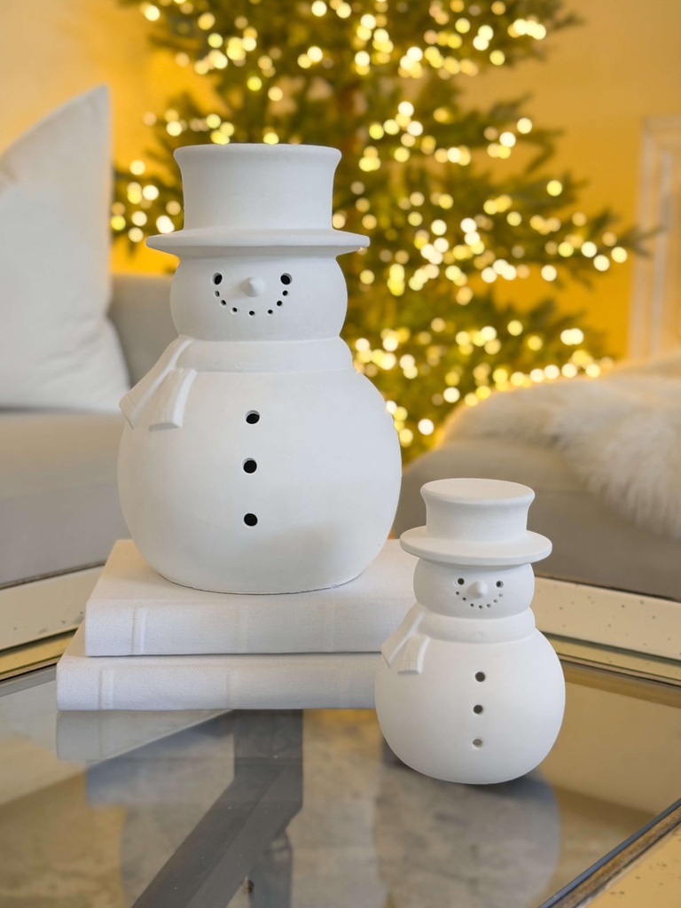 Snowman blanco de ceramica (2 Tamaños)