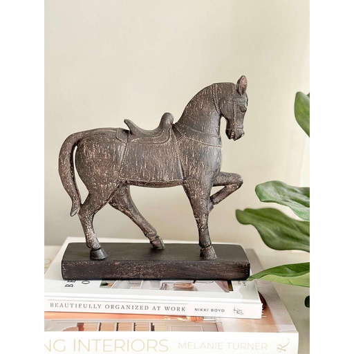 [44679] Escultura de Caballo Café