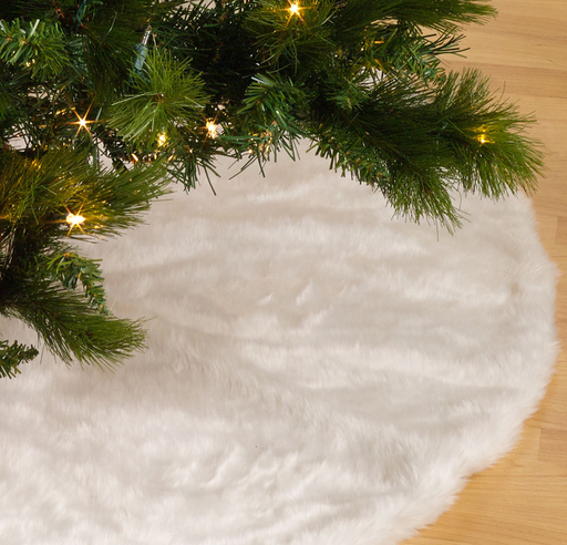 [664.W56R] Falda oversized para arbol blanca faux fur