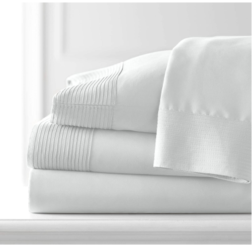 Juego de sabanas plisadas colchon extra grueso blancas