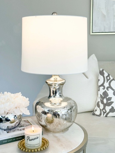 [L25497] Lampara redonda de mercury glass