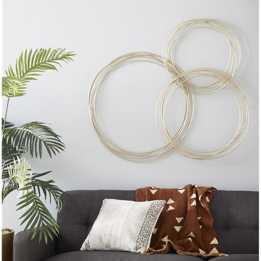 Pieza Circulos dorada para pared