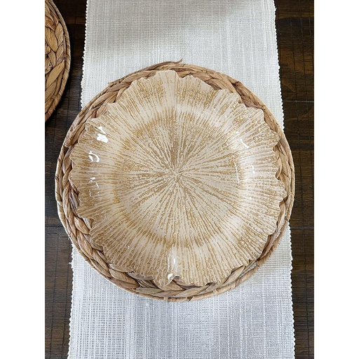 [RC130572] Porta plato dorado y crema