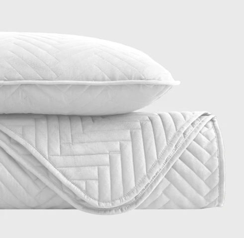 Quilt Set Chevron blanco Unipersonal