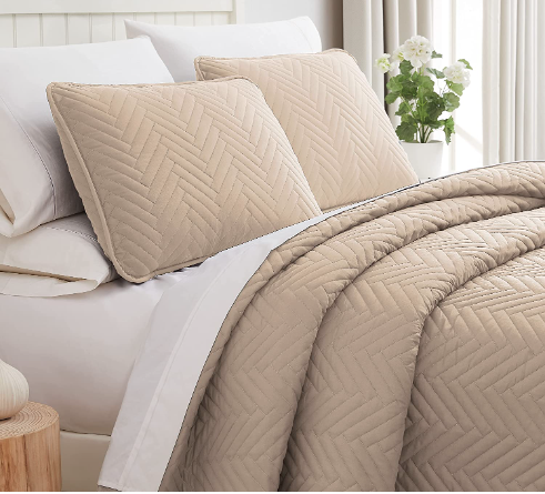 Quilt set Chevron Cappuccino
