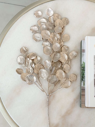 [2826081CH] Rama eucalipto champagne semi nevada