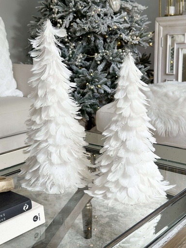 [4203416] Set de 2 arboles de plumas blancas