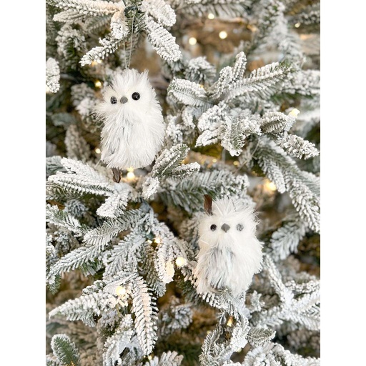 [C2289] Set de 2 mini buhos blancos con gris