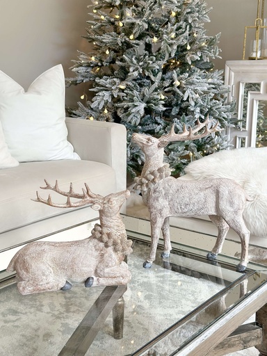 [55461A] Set de 2 venados cafe con corona