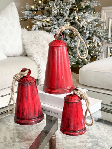 [70456] Set de 3 campanas rojas