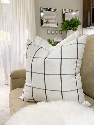 [389P.W20SC] Forro Plaid crema y negro