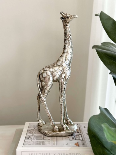 [77609] Jirafa plateada decorativa