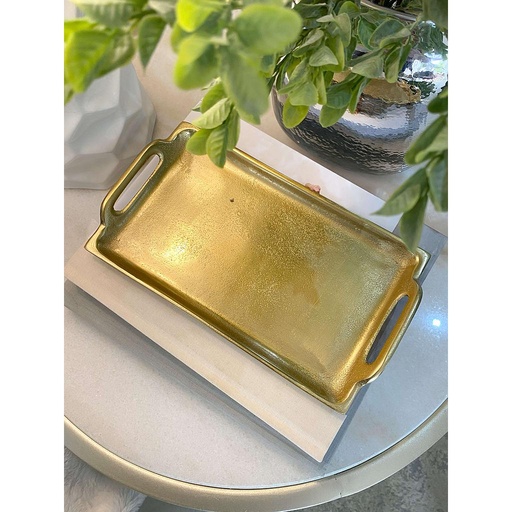 [13965] Mini azafate rectangular dorado