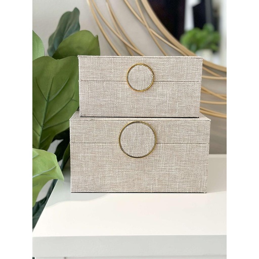 [92022] Set de 2 cajitas de lino