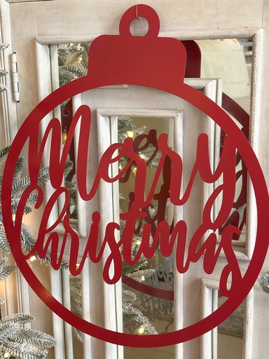 [CVV392] Rotulo navideño rojo