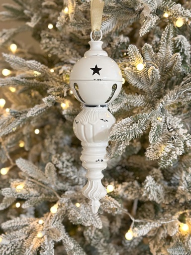 [SA10794] Ornamento largo blanco de metal