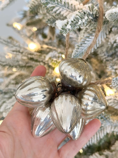 [68891] Ornamento con mini bellotas de mercury glass