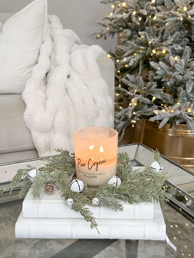 [31572] Corona de pino y cascabel blanco