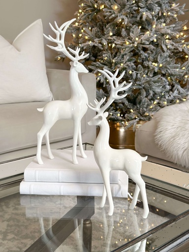 [4512217] Set de 2 venados blancos de resina