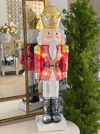 [XN440024] Nutcracker rojo grande con luz led