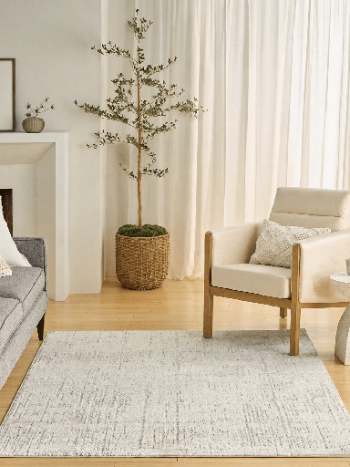 [IVH01] Alfombra gris con tonos marfil